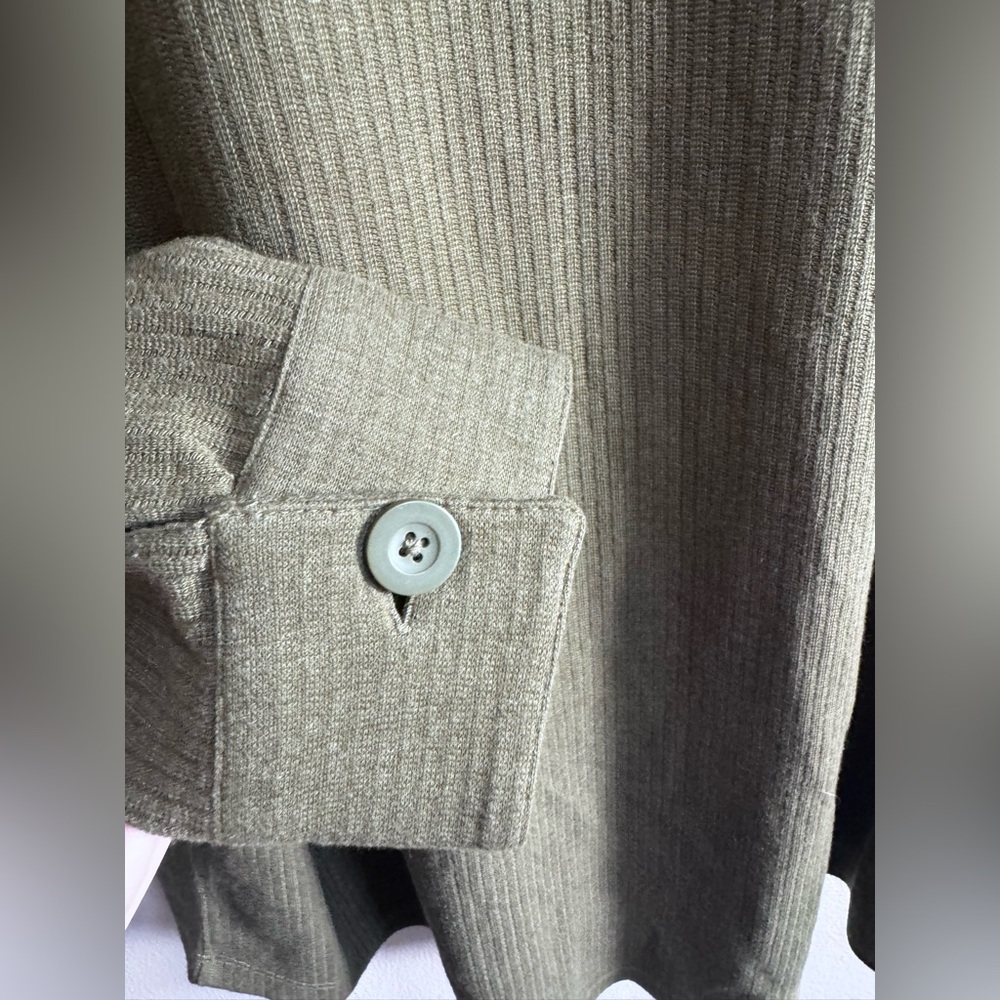 Natural Reflections Olive Hooded Knit Shacket XXL - Picture 3 of 5